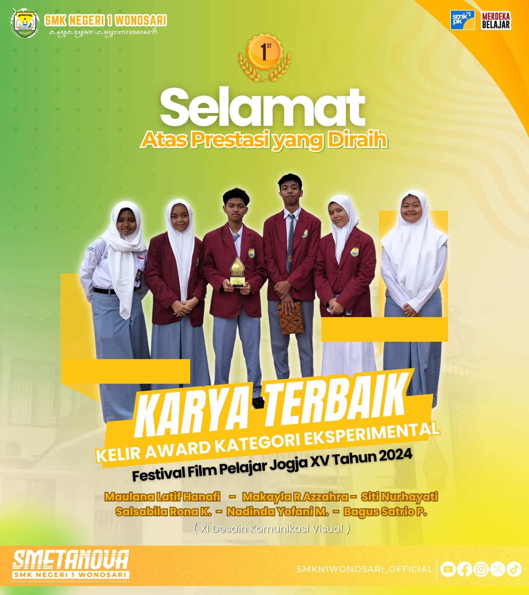 SMK Negeri 1 Wonosari Sabet Juara Umum di Ajang Olimpiade Akuntansi Tingkat Nasional UGM 2024